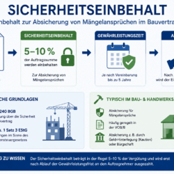 Sicherheitseinbehalt – Einbehalt zur Absicherung von Mängelansprüchen im Bauvertrag Sicherheitseinbehalt – Einbehalt zur Absicherung von Mängelansprüchen im Bauvertrag